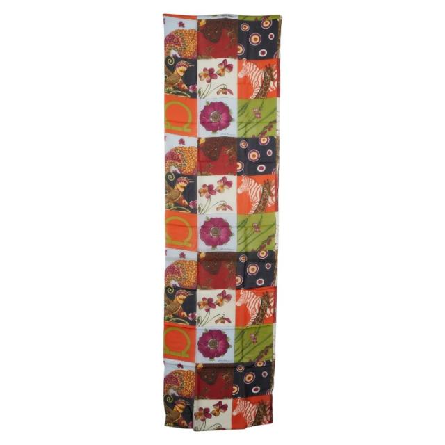 サルヴァトーレフェラガモ フラワー 花 アニマル 動物 鳥 スカーフ