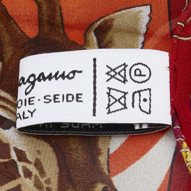 サルヴァトーレフェラガモ フラワー 花 アニマル 動物 鳥 スカーフ