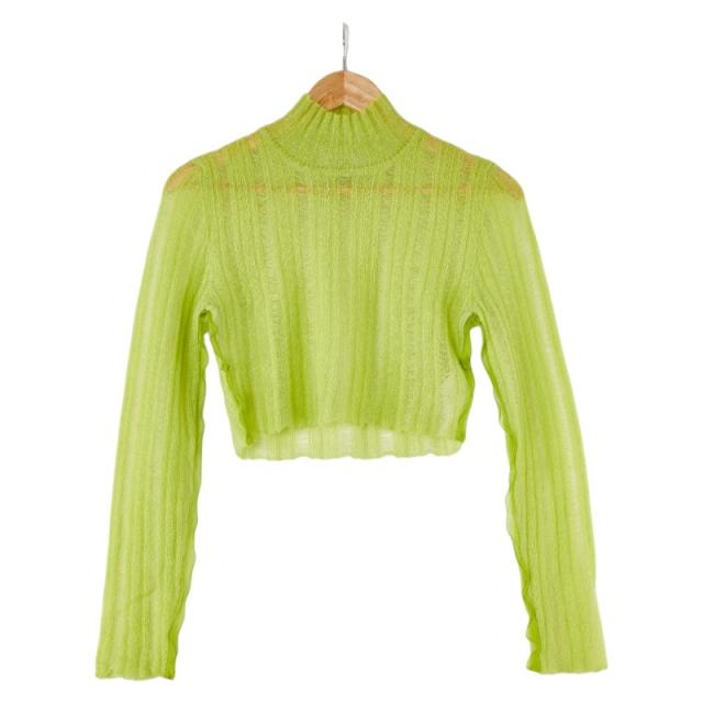 フェンディ ニット セーター サイズ:36 FZX892 ライトグリーン ポリエステル ウール モヘヤ レディース FENDI 【中古】