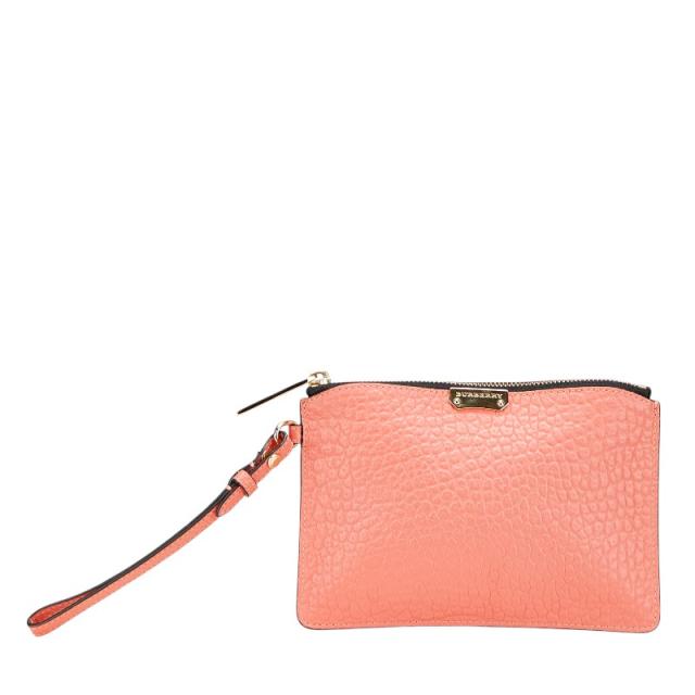 バーバリー ロゴ セカンドバッグ ピンク レザー レディース BURBERRY 【中古】