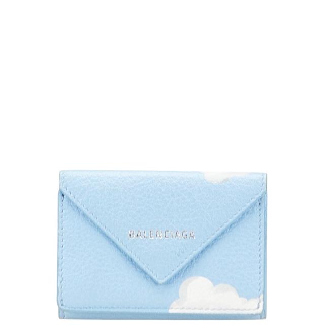 BALENCIAGA バレンシアガ ペーパーミニウォレット ブルー バレンシアガ