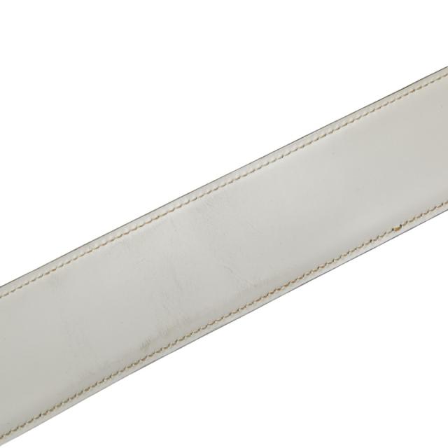 グッチ GGバックル ベルト サイズ:70/28 ネイビー ホワイト レザー レディース GUCCI 【中古】