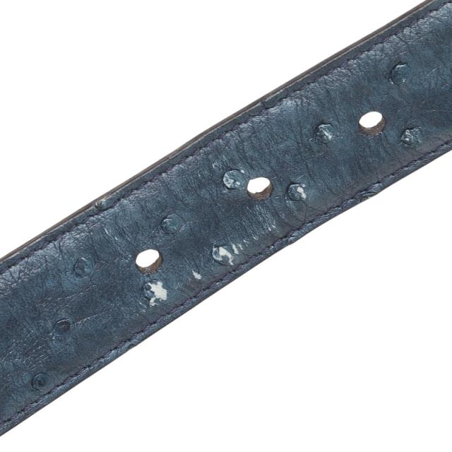 グッチ ベルト サイズ:90/36 345658 ネイビー オーストリッチ レザー レディース GUCCI 【中古】