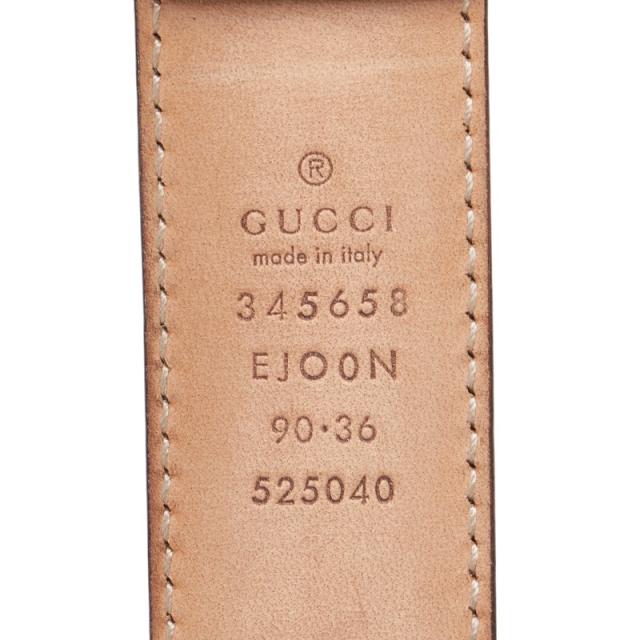 グッチ ベルト サイズ:90/36 345658 ネイビー オーストリッチ レザー レディース GUCCI 【中古】