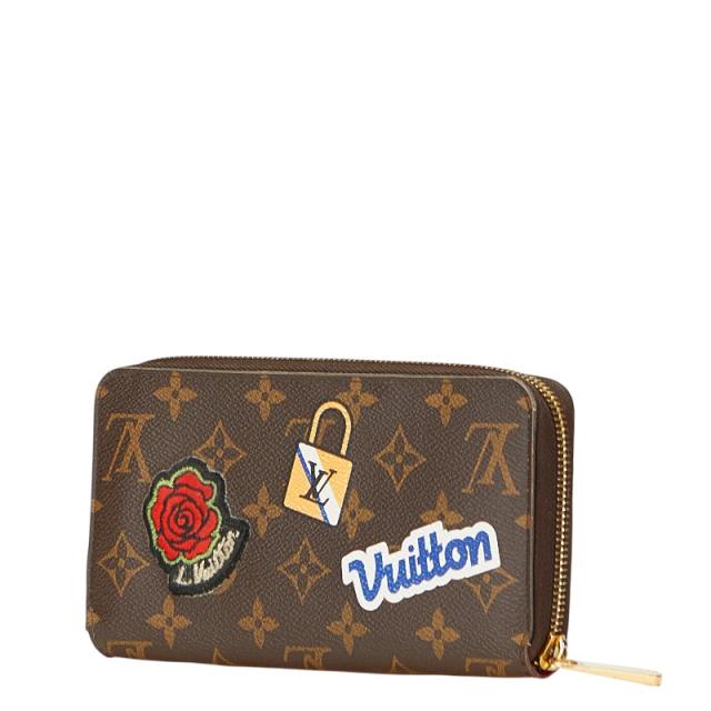 ルイ ヴィトン LV ストーリーズ ジッピーウォレット パッチーズ ラウンドファスナー 長財布 M63392 ブラウン PVC LOUIS VUITTON 【中古】 ルイ ヴィトン LV ストーリーズ ジッピーウォレット パッチーズ