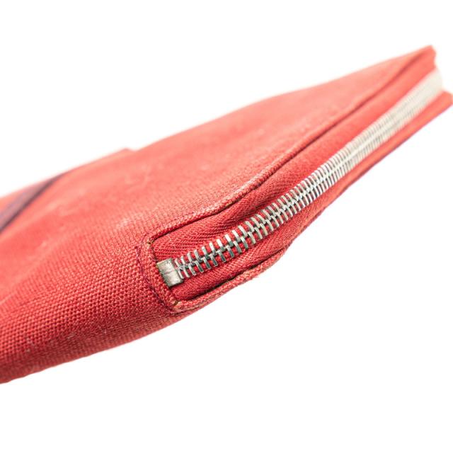 エルメス フールトゥ マルチ パースGM ラウンドファスナー 長財布 ワインレッド ボルドー キャンバス レディース HERMES 【中古】_5