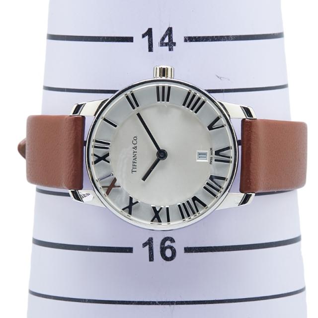 ティファニー アトラスドーム デイト 腕時計 クオーツ シルバー文字盤