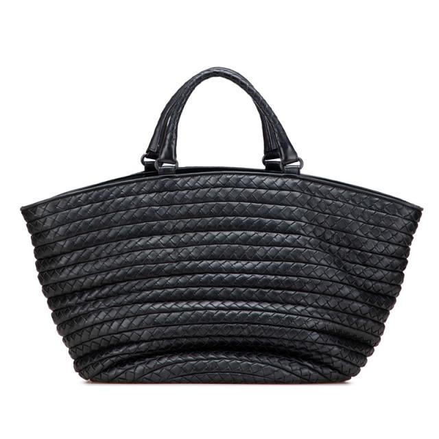 BOTTEGA VENETA ブラックレザーハンドバッグ 良品✨ボッテガヴェネタ