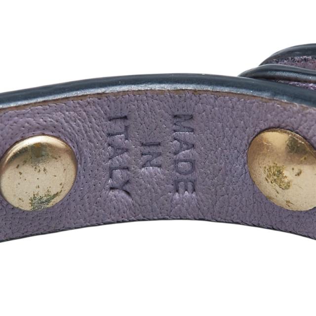 ヴァレンティノ ロックスタッズ 腕輪 パープル なめし革 メッキ メンズ VALENTINO 【中古】