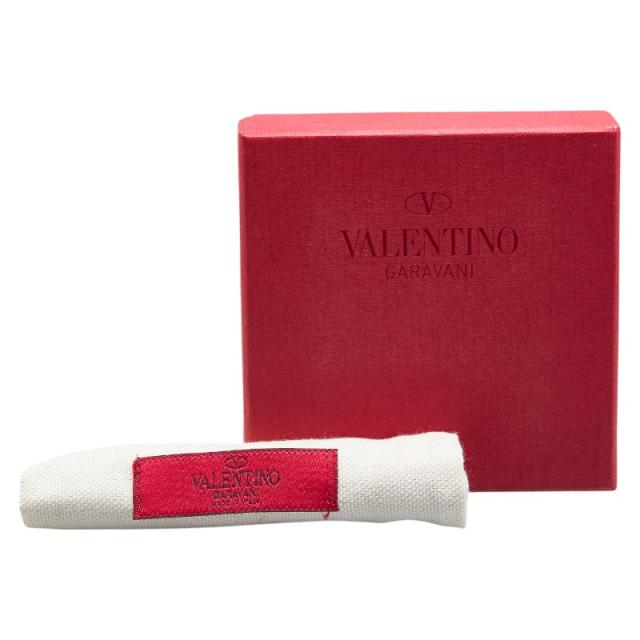 ヴァレンティノ ロックスタッズ 腕輪 パープル なめし革 メッキ メンズ VALENTINO 【中古】
