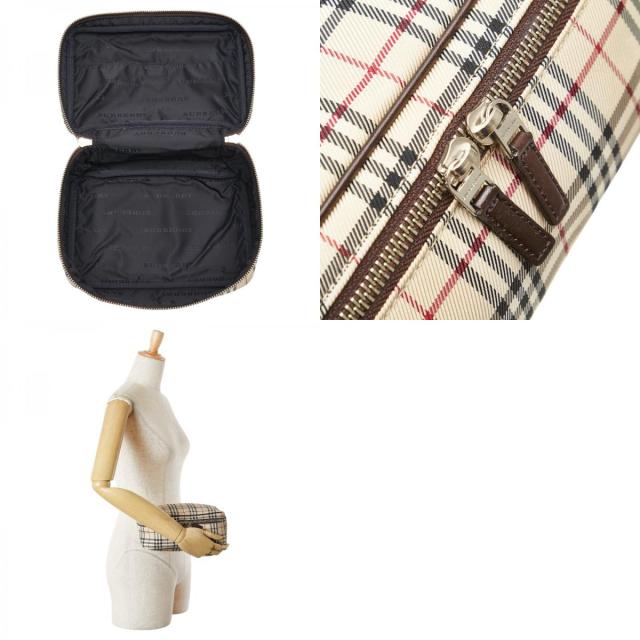 バーバリー ノバチェック ハンドバッグ 化粧ポーチ ベージュ マルチ