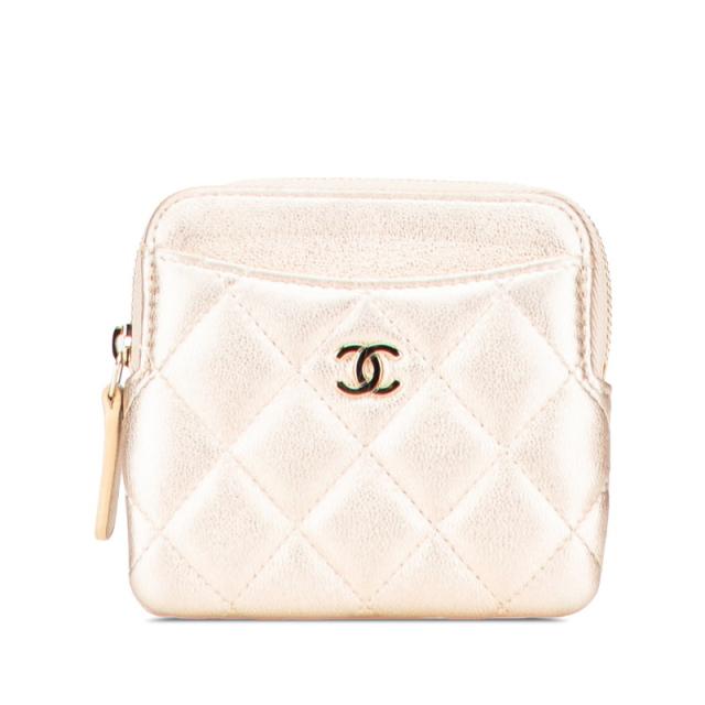 シャネル マトラッセ ココマーク ケース ゴールド レザー レディース CHANEL 【中古】
