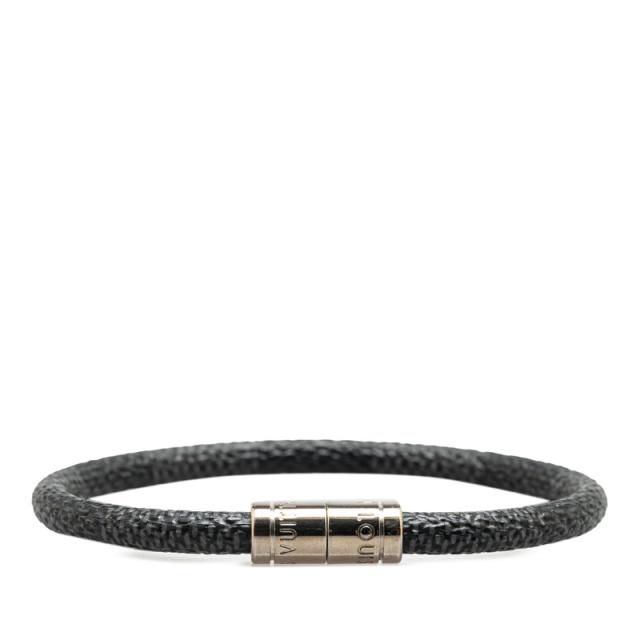 ルイ ヴィトン ダミエ グラフィット ブラスレ キープイット ブレスレット M6609E シルバー ブラック メタル LOUIS VUITTON 【中古】
