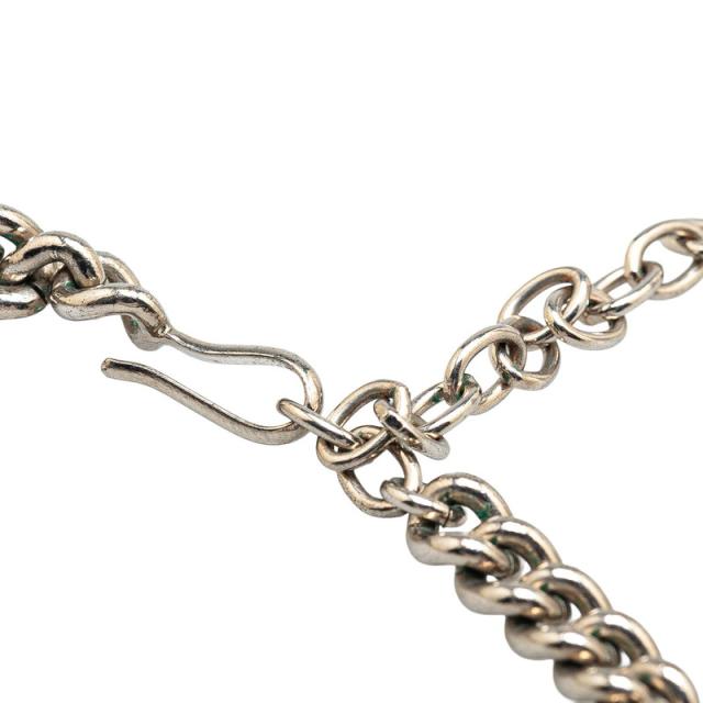 シャネル オーバルタグ 2000 チェーン ネックレス シルバー メタル