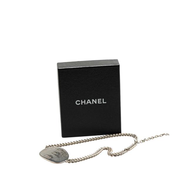シャネル オーバルタグ 2000 チェーン ネックレス シルバー メタル