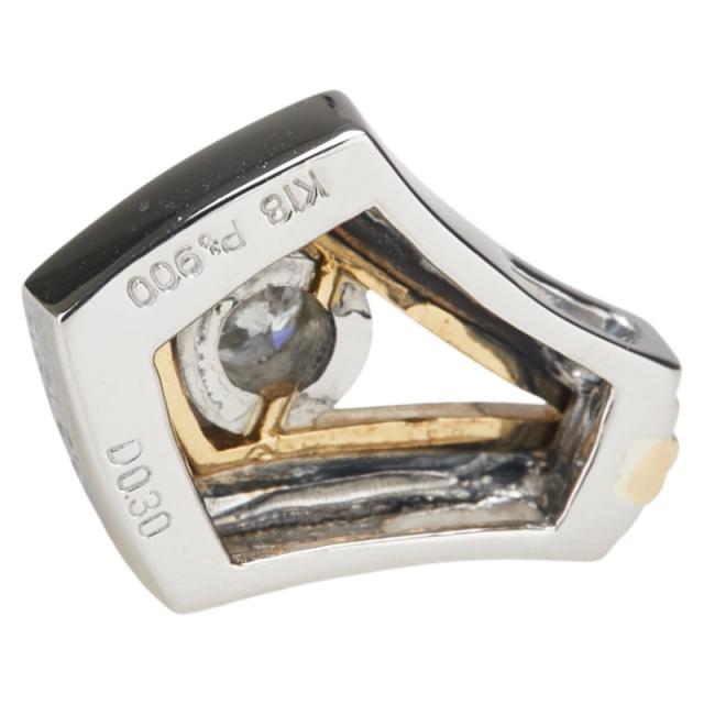 Pt900 プラチナ K18YG イエローゴールド コンビ ダイヤ0.30ct Pt900K18　5.8ｇ ペンダントトップ レディース 中古
