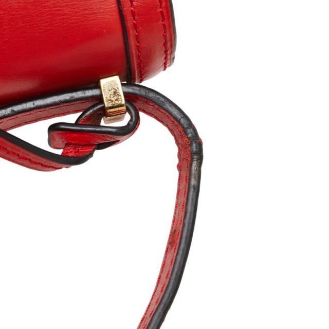 ロエベ バルセロナ 斜め掛け ショルダーバッグ レッド レザー