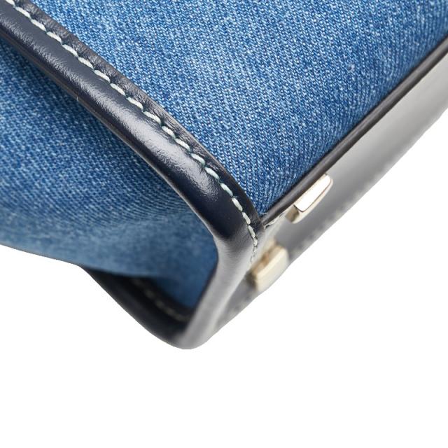 ジミーチュウ ヴァレンヌ トート スモール ハンドバッグ ショルダーバッグ 2WAY インディゴブルー ブラック デニム JIMMY CHOO 【中古】 ジミーチュウ ヴァレンヌ トート スモール ハンドバッグ ショルダー