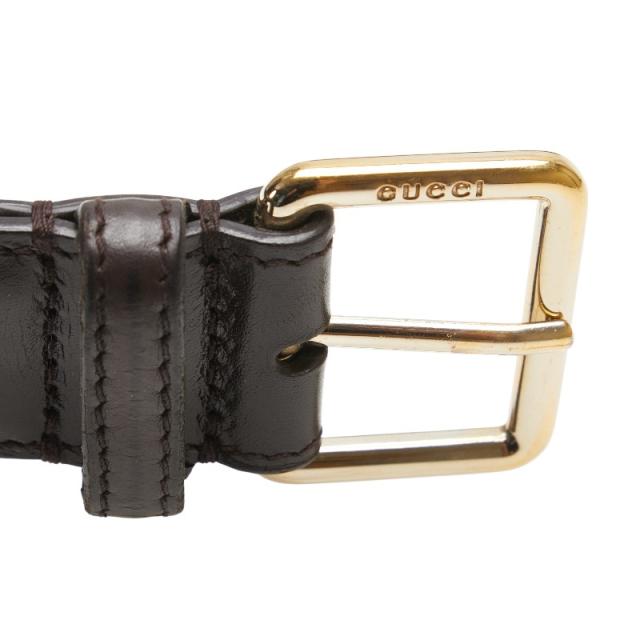 グッチ ベルト 85.34 161374 ブラウン レザー メッキ レディース GUCCI 【中古】 グッチ ベルト 85.34 161374 ブラウン レザー メッキ レディース GUCCI