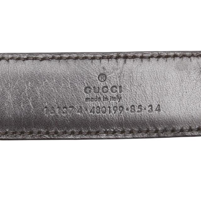 グッチ ベルト 85.34 161374 ブラウン レザー メッキ レディース GUCCI 【中古】 グッチ ベルト 85.34 161374 ブラウン レザー メッキ レディース GUCCI