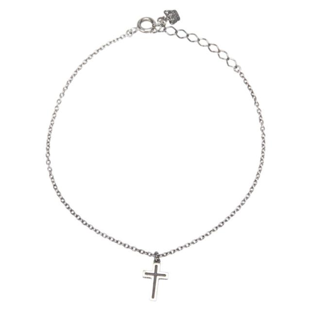 ジャスティンデイビス クロス 十字架 モチーフ ブレスレット SV925 シルバー メンズ Justin Davis 【中古】