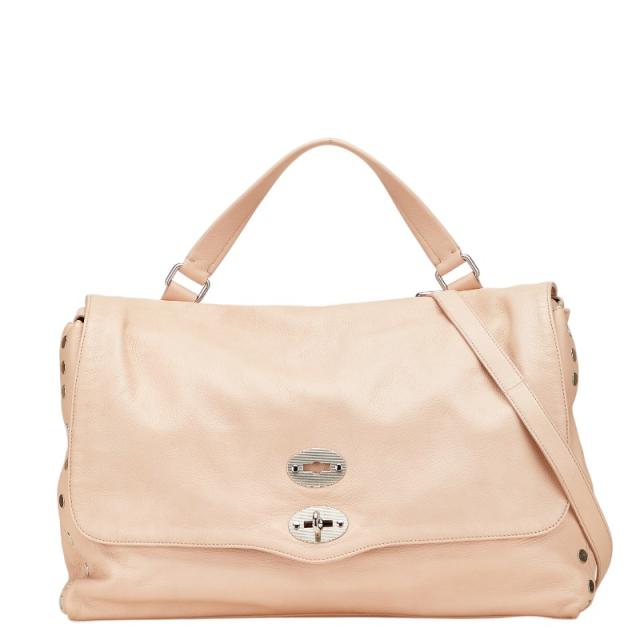ザネラート ポスティーナ ハンドバッグ ショルダーバッグ 2WAY ピンク レザー レディース ZANELLATO 【中古】