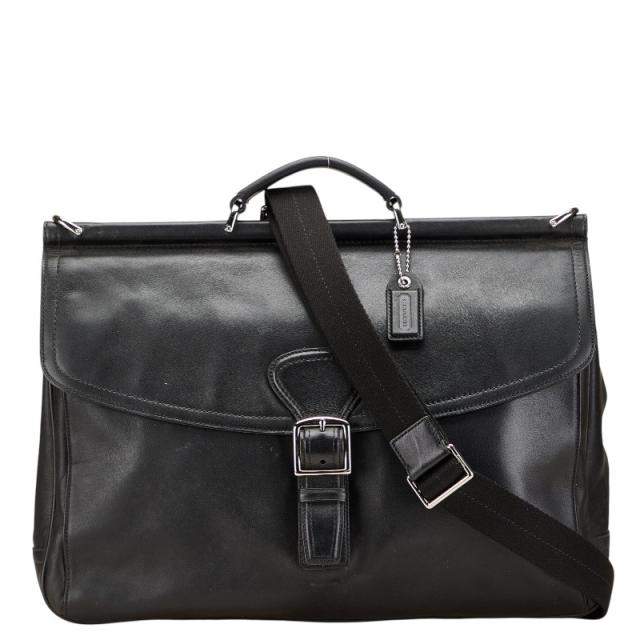 コーチ ビジネスバッグ ブリーフケース 2WAY F70098 ブラック レザー レディース COACH 【中古】