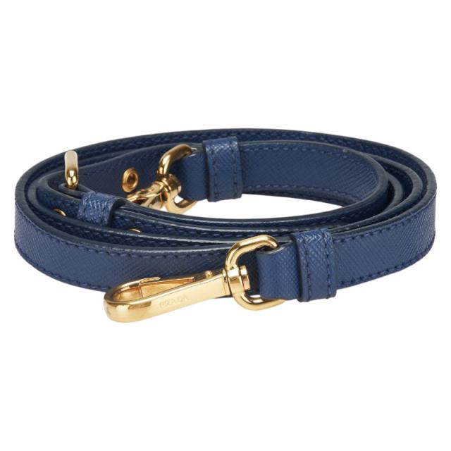 プラダ ショルダーストラップ ブルー レザー サフィアーノレザー レディース PRADA 【中古】