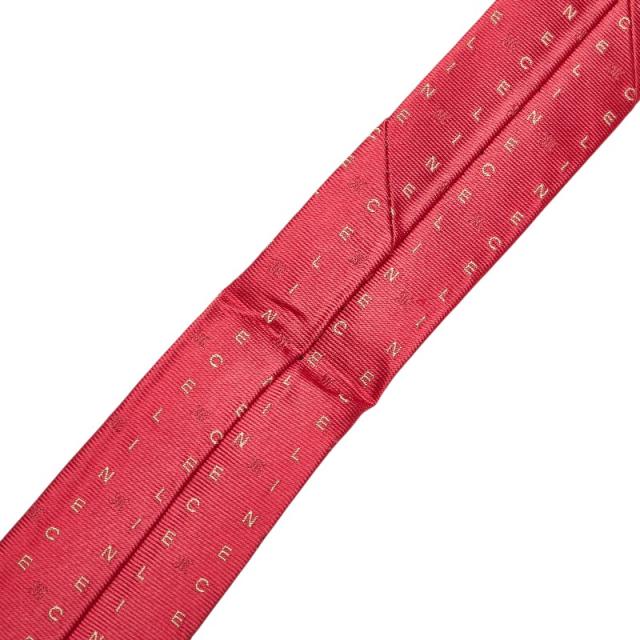 セリーヌ トリオンフ ロゴ ネクタイ レッド ベージュ シルク メンズ