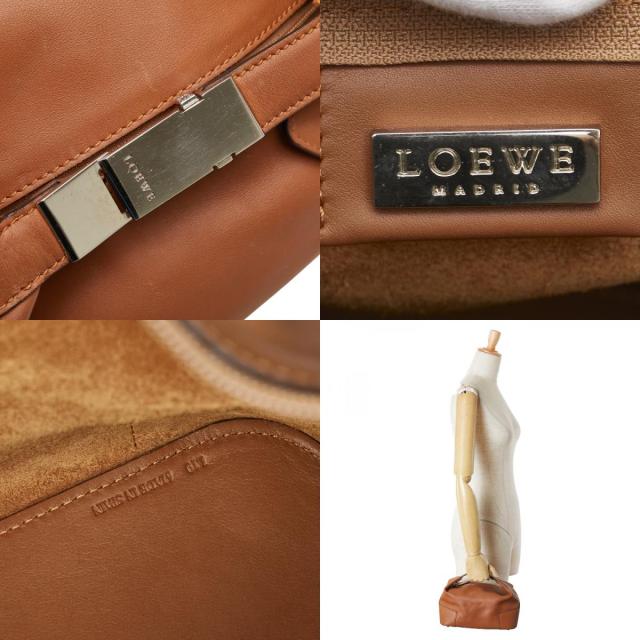 ロエベ ロゴ ハンドバッグ ブラウン レザー レディース LOEWE 【中古】_9
