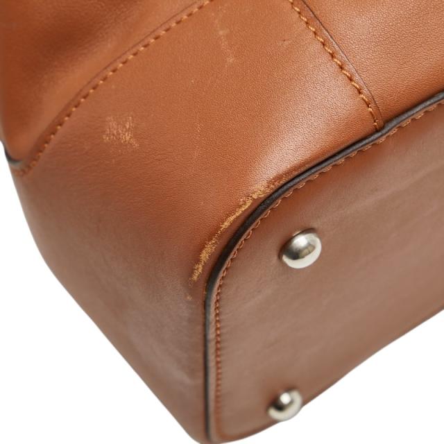 ロエベ ロゴ ハンドバッグ ブラウン レザー レディース LOEWE 【中古】_3