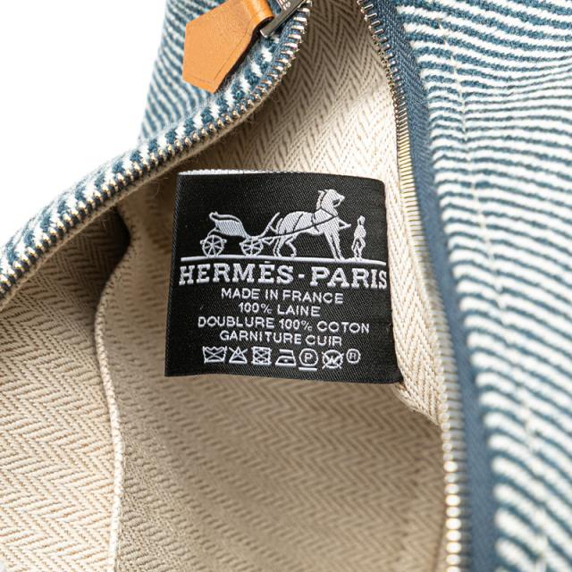 エルメス ブリッド ア ブラックPM ハンドバッグ ポーチ ネイビー カーキ トワルオフィシエ レディース HERMES 【中古】 エルメス ブリッド ア ブラックPM ハンドバッグ ポーチ ネイビー