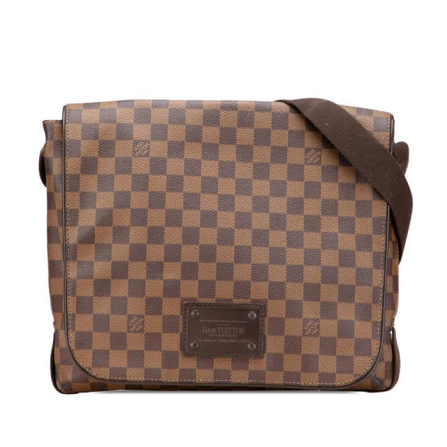 ルイ ヴィトン ダミエ ブルックリンMM 斜め掛け ショルダーバッグ N51211 ブラウン PVC レザー レディース LOUIS VUITTON 【中古】