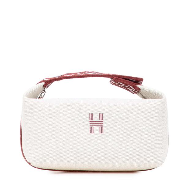 エルメス ブリッド ア ブラックPM ハンドバッグ ポーチ レッド ブルー