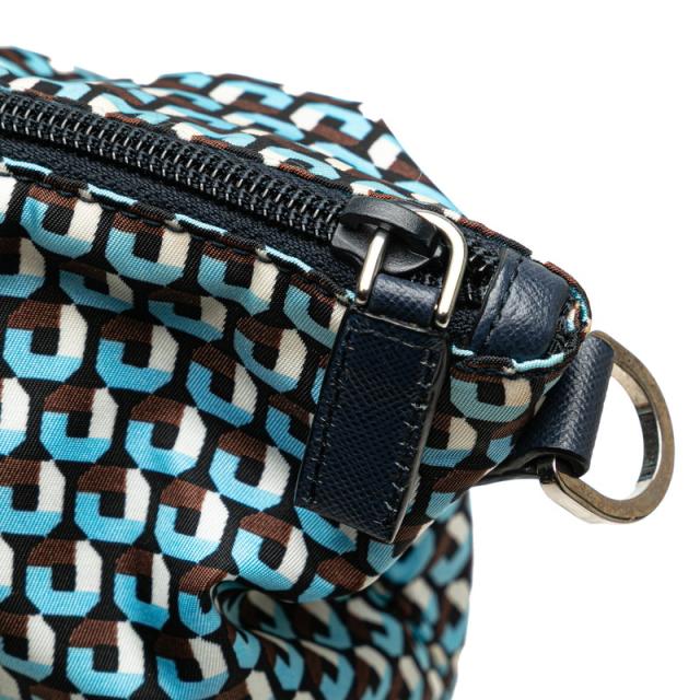 ✨美品✨プラダギャザートートバッグハンドバッグネイビー三角ロゴプレート