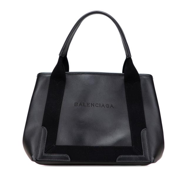 バレンシアガ ネイビーカバス S ハンドバッグ 339933 ブラック レザー レディース BALENCIAGA 【中古】