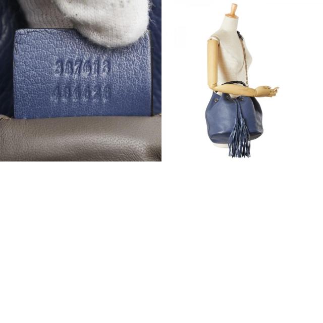 GUCCI グッチ バンブー ハンドバッグ ネイビー GUCCI - グッチ