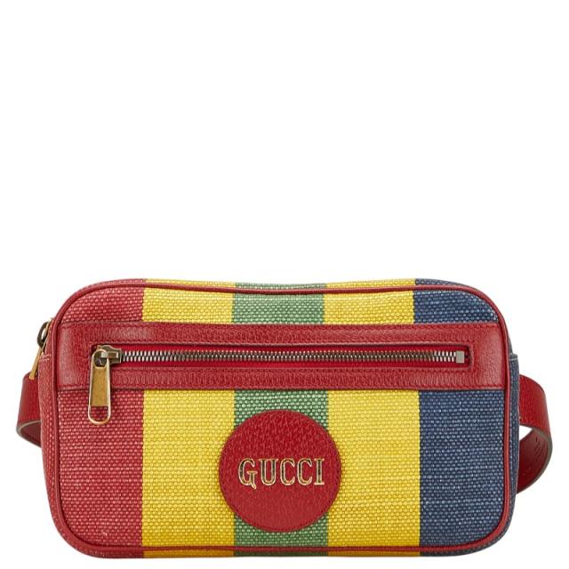 グッチ バイアデラ ボディバッグ ウエストバッグ 625895 マルチカラー キャンバス レザー レディース GUCCI 【中古】