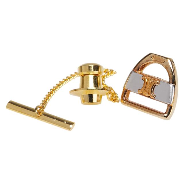 セリーヌ マカダム タイピン タイタック ゴールド メッキ メンズ