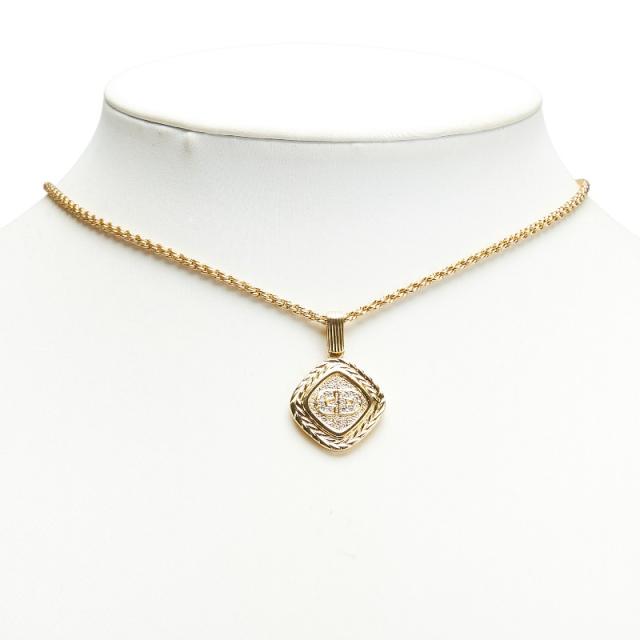 ディオール CDロゴ ラインストーン ひし形 モチーフ ネックレス