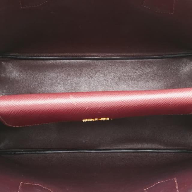 プラダ 三角ロゴプレート ハンドバッグ ショルダーバッグ 2WAY ワイン