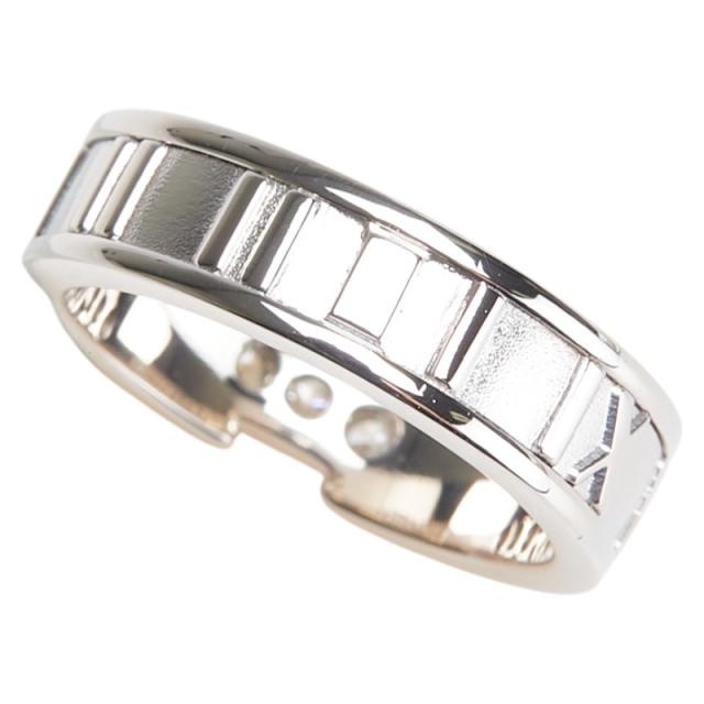 ティファニー K18WG ホワイトゴールド ダイヤ アトラス 3P リング 指輪