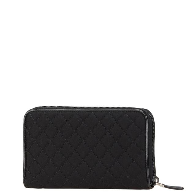 プラダ 三角ロゴプレート 長財布 ブラック ナイロン レザー レディース PRADA 【中古】_1