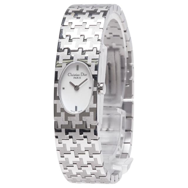 【稼働】Christian Dior シェル文字盤 腕時計 新品電池 ゴールド 新品電池 新品ベルト 箱付 クリスチャンディオール 12P ダイヤ シェル