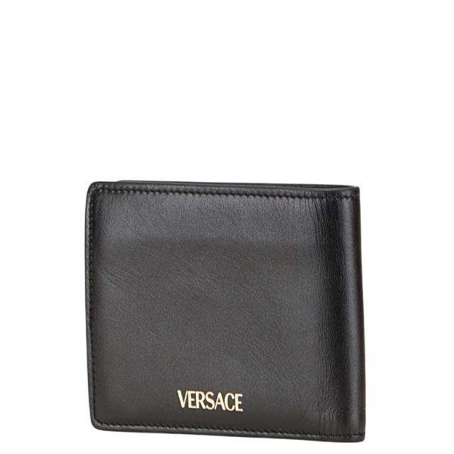 ヴェルサーチェ メドゥーサ 二つ折り財布 ブラック レザー レディース VERSACE 【中古】_1