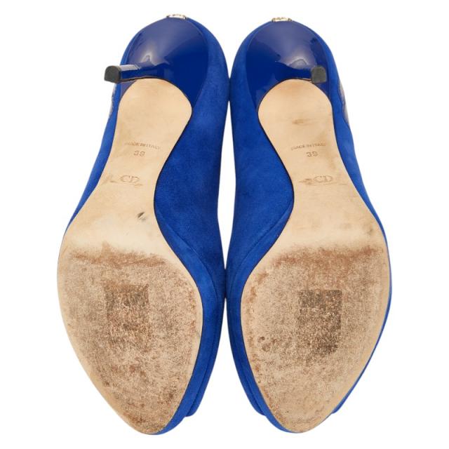 ディオール パンプス サイズ：39 ブルー レザー スエード レディース