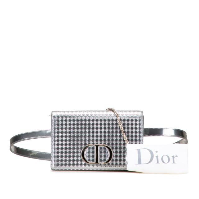 ディオール 30モンテーニュ CDロゴ チェーンショルダーバッグ ウエストポーチ 2WAY シルバー レザー レディース Dior 【中古】 ディオール 30モンテーニュ CDロゴ チェーンショルダーバッグ ウエスト