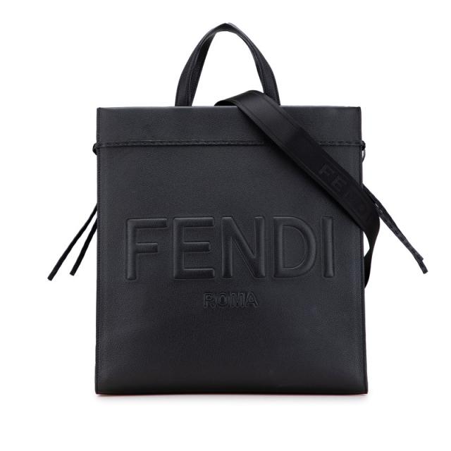 フェンディ ゴートゥー ショッパー Mサイズ トートバッグ ショルダーバッグ 2WAY 7VA583 ブラック レザー レディース FENDI 【中古】