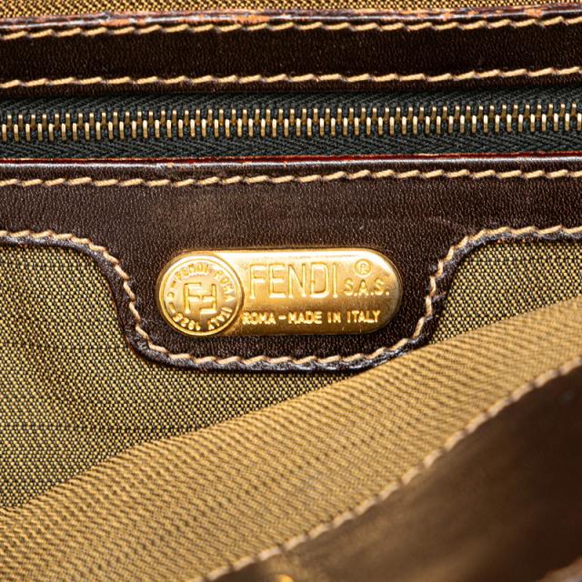 フェンディ ズッカ トートバッグ ハンドバッグ ブラウン キャンバス レザー レディース FENDI 【中古】_8