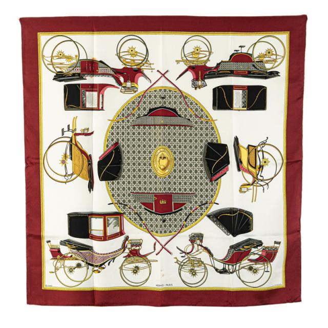 HERMES カレ　Les Voitures à Transformation エルメス カレ90 LES VOITURES A TRANSFORMATION 折畳み式幌の馬車